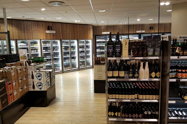 Ølavdelingen på Vinmonopolet på Kvadrat i Sandnes har fått stor plass.