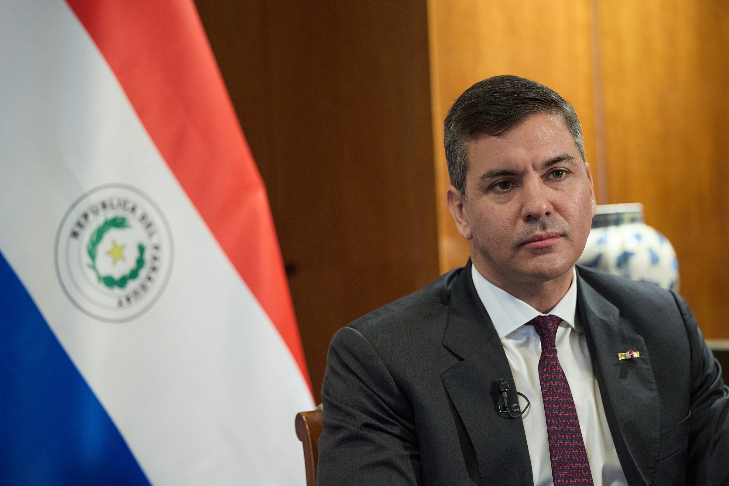 The president of Paraguay, Santiago Peña, a conservative politician and former economist.
