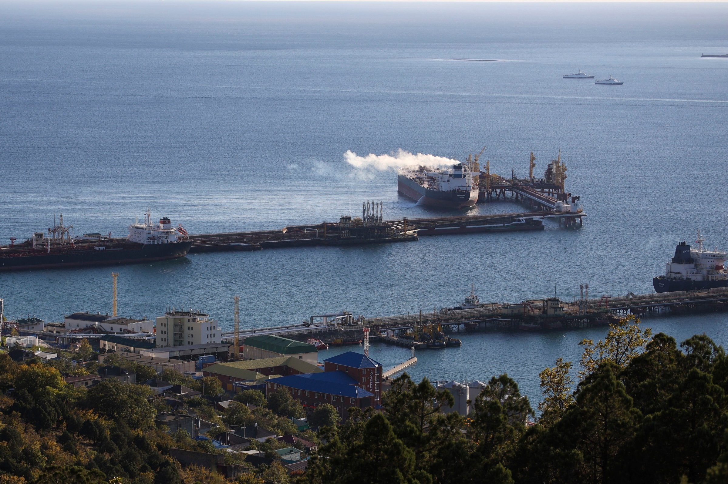 Ukraine attack sparks fire at Russian oil export terminal on Black Sea ...