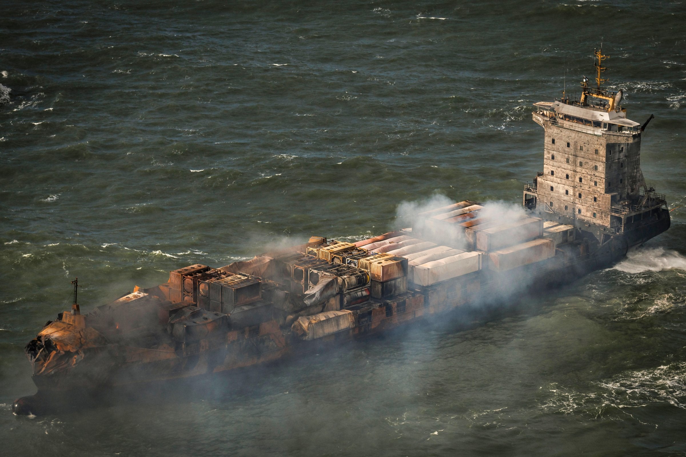 Nurdle cargo spilled after fiery North Sea collision