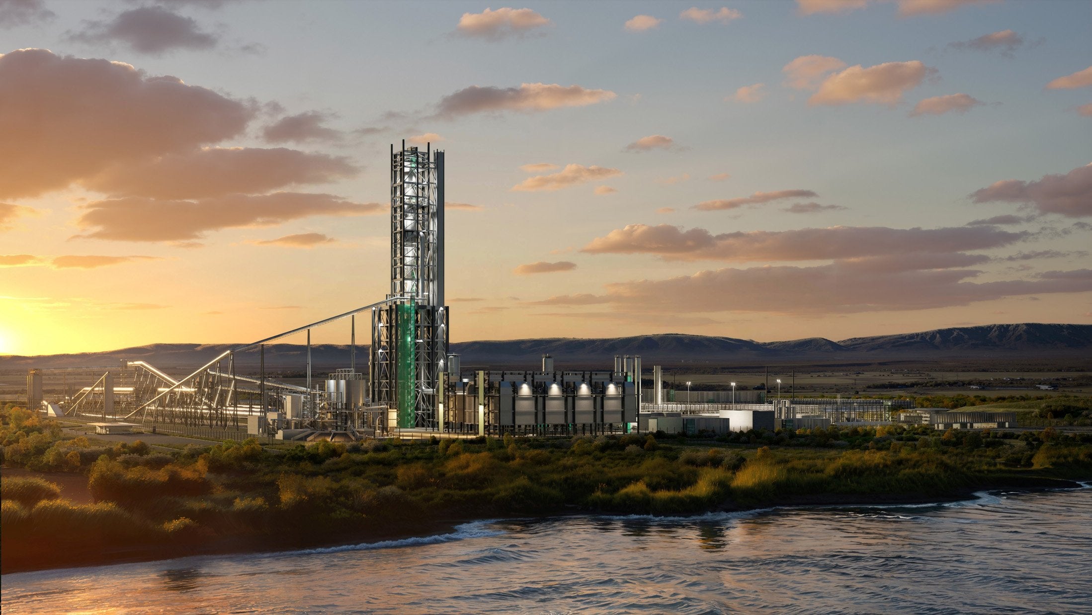 A computer-generated rendering of the GravitHy project in Fos-sur-Mer, France