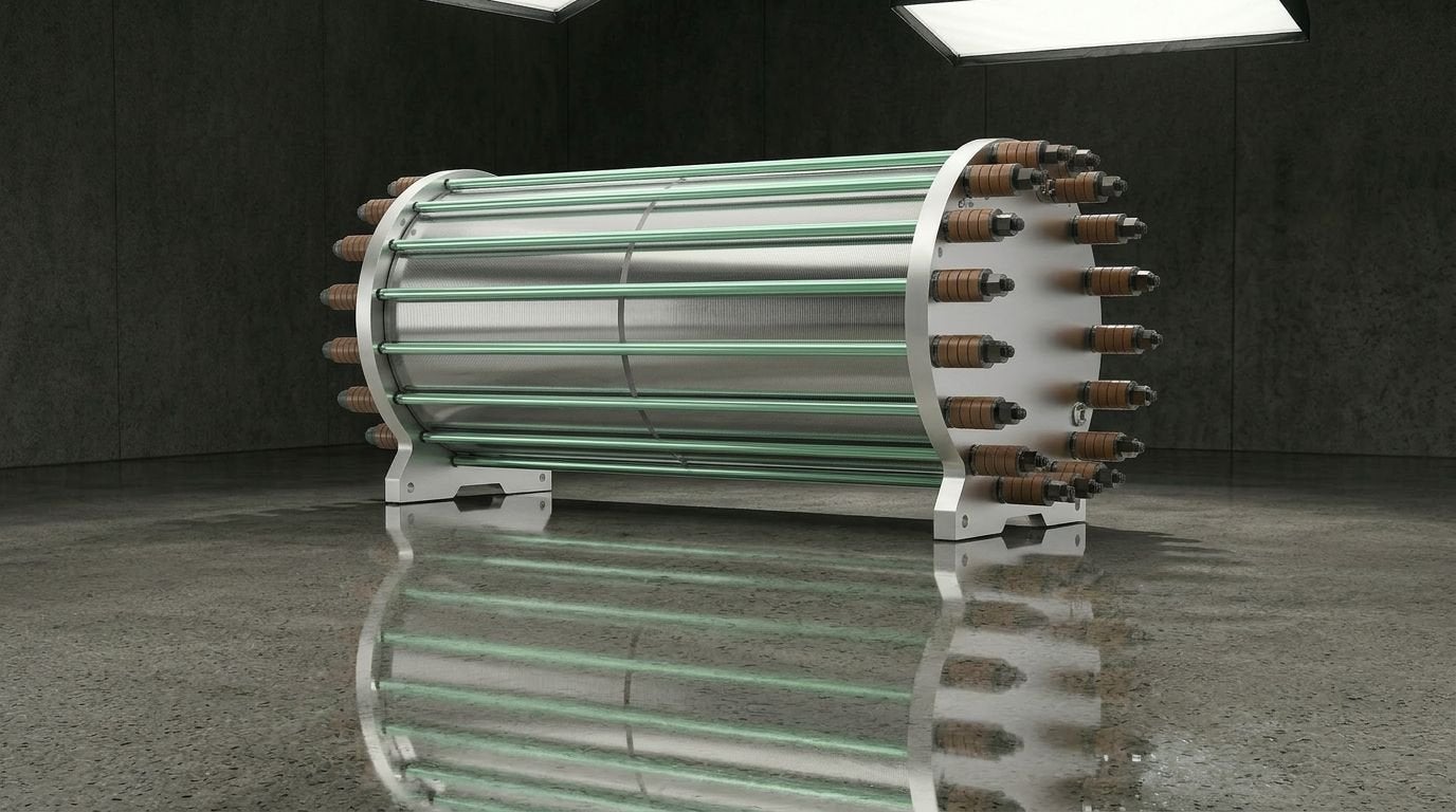 A rendering of the 5MW Guofu-designed pressurised alkaline electrolyser stack.