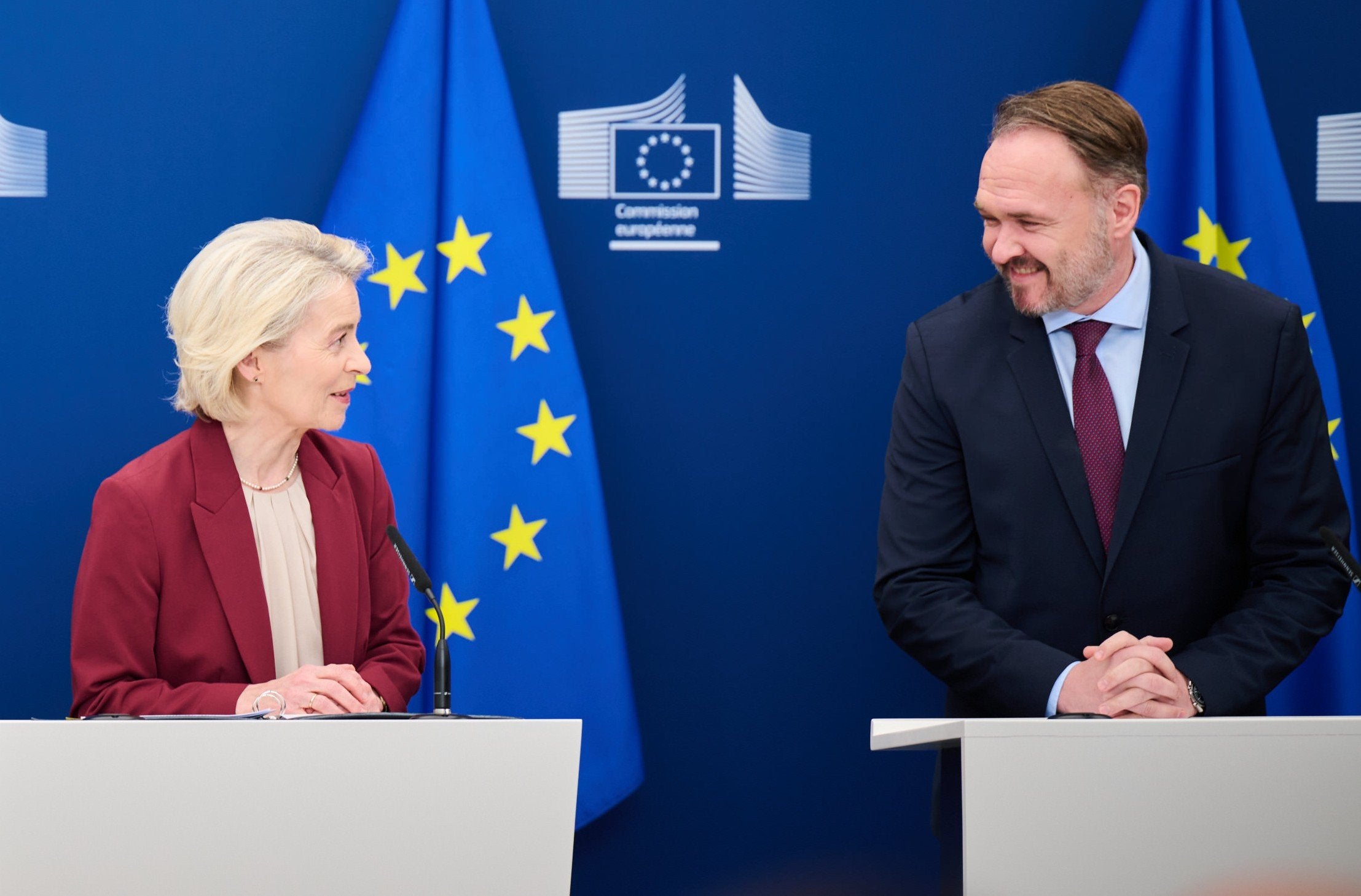 European Commission president Ursula von der Leyen with European energy commissioner Dan Jorgensen.