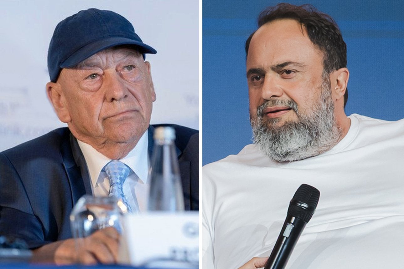 George Procopiou (left) and Evangelos Marinakis.