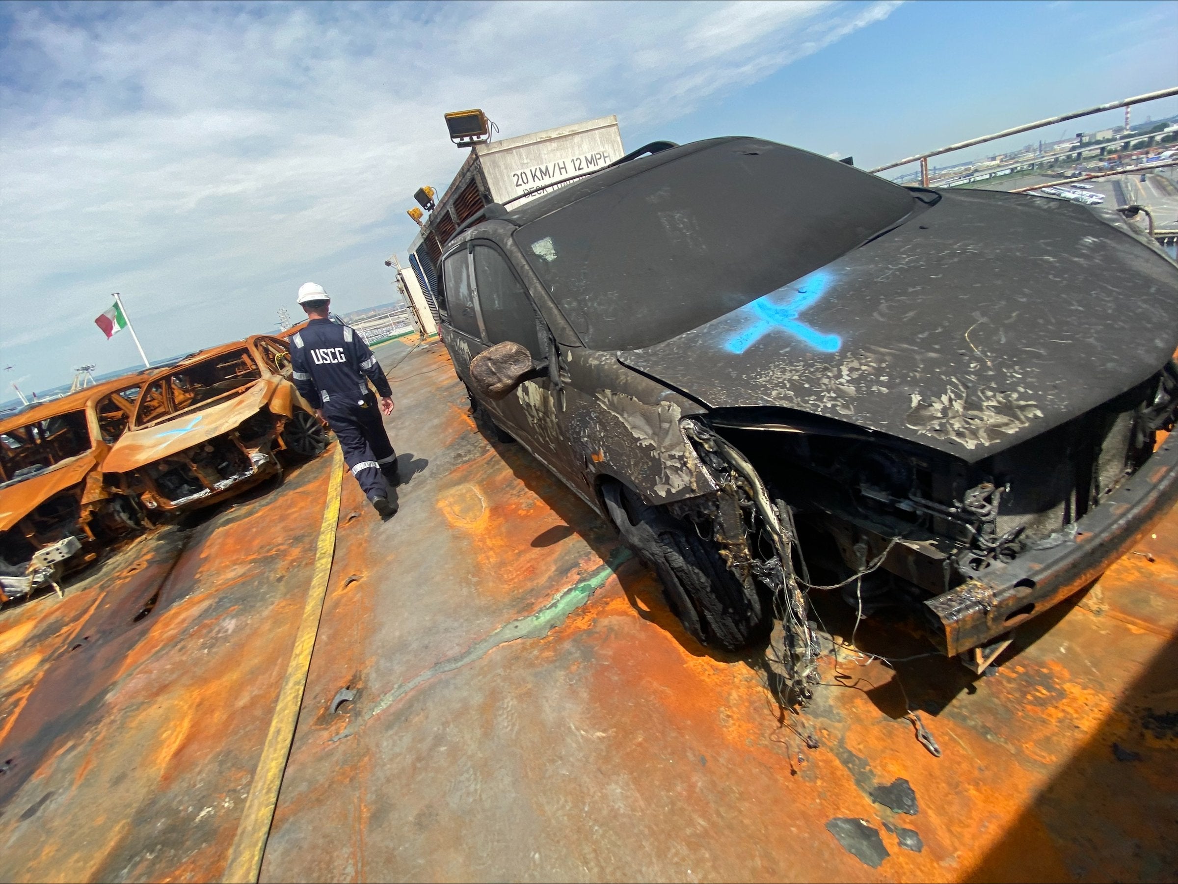 Port authority seeks to extract itself from lawsuit over deadline Grimaldi car carrier fire