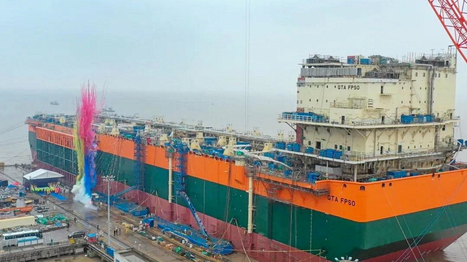 Floater hull for giant BP project off West Africa hits the water | Upstream