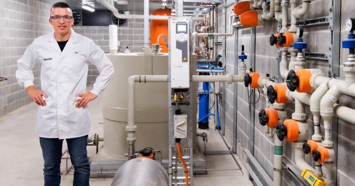 Paul Barrett, CEO of Hysata, at the company's lab in Australia
