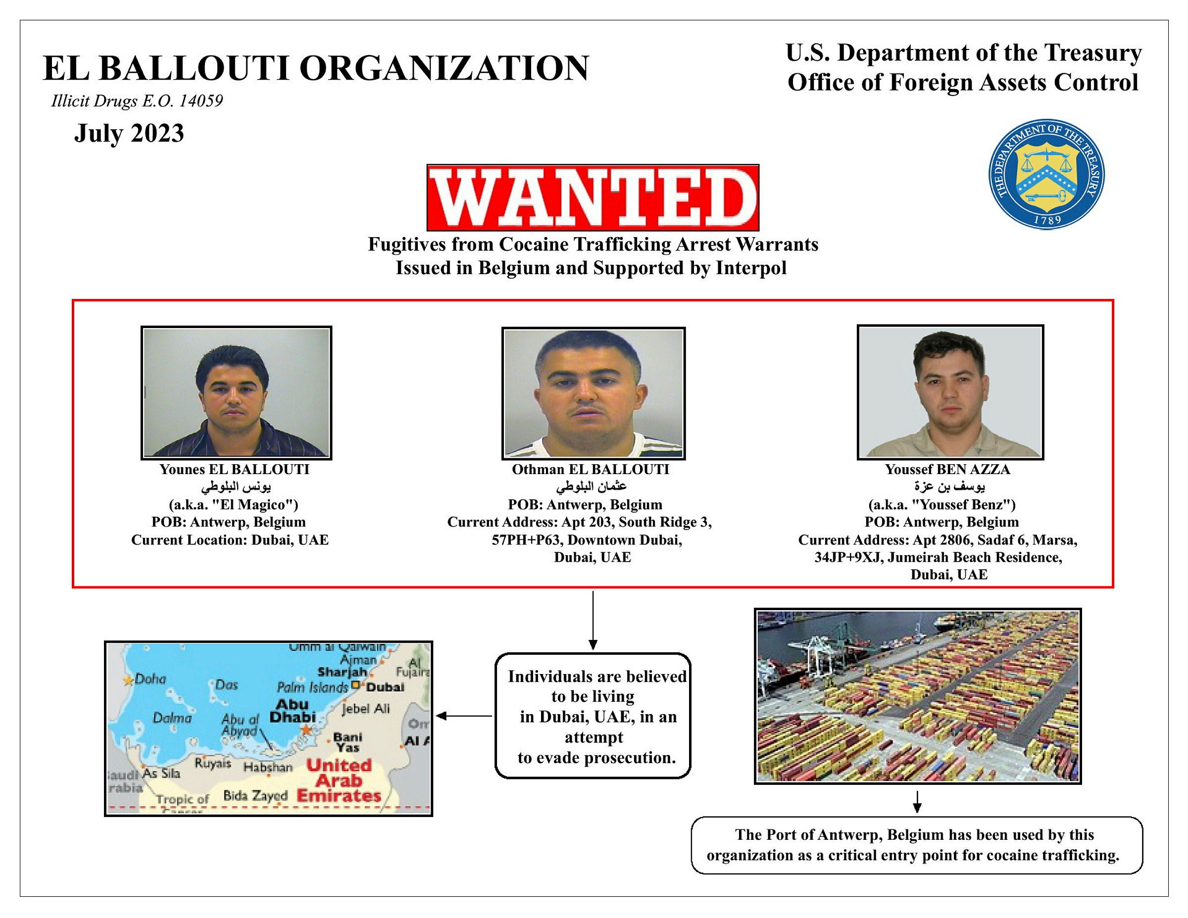 Wanted: US targets Belgian trio over Antwerp Port cocaine smuggling ring